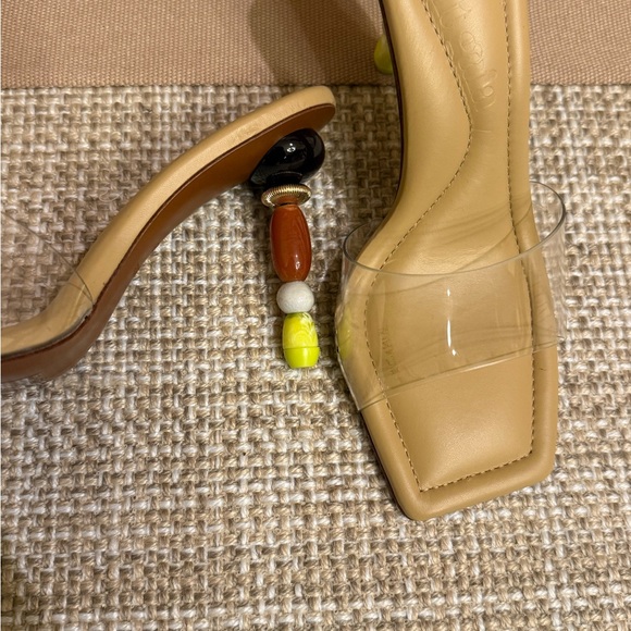Cult Gaia Tan Heels with Beaded Accents - Picture 4 of 5